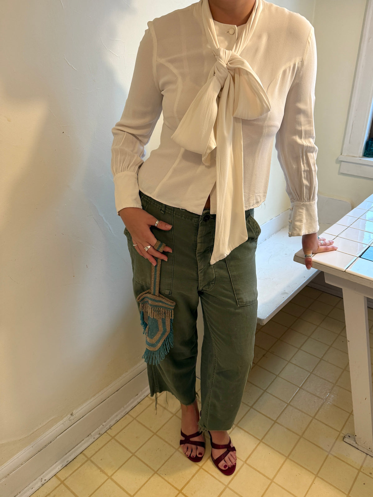 1940s BOW BLOUSE