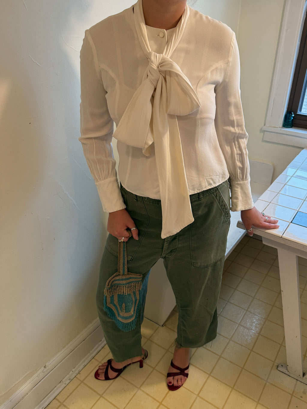 1940s BOW BLOUSE