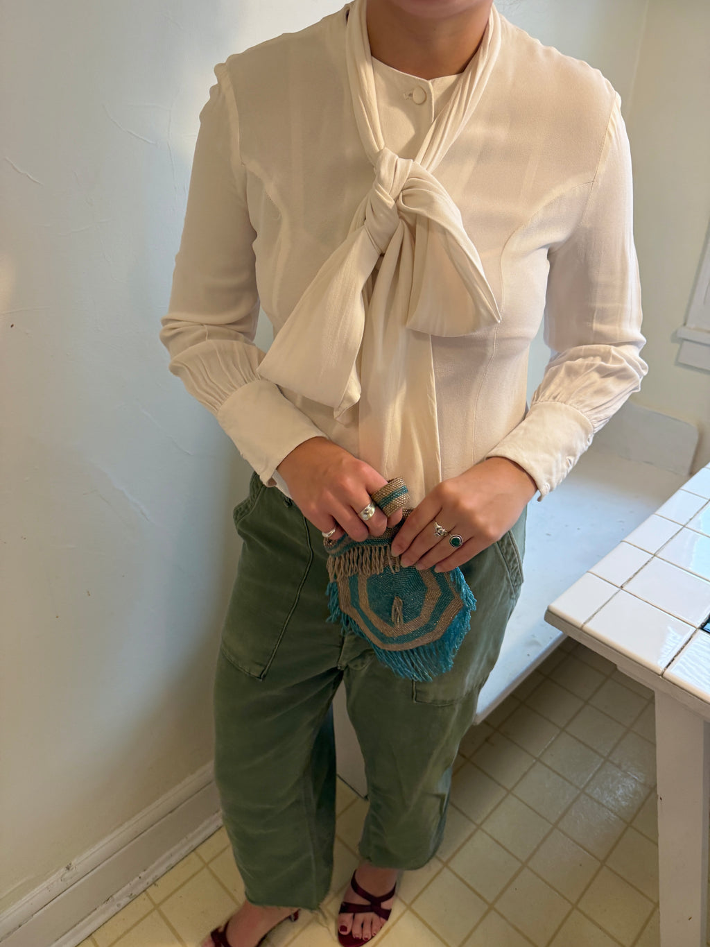 1940s BOW BLOUSE