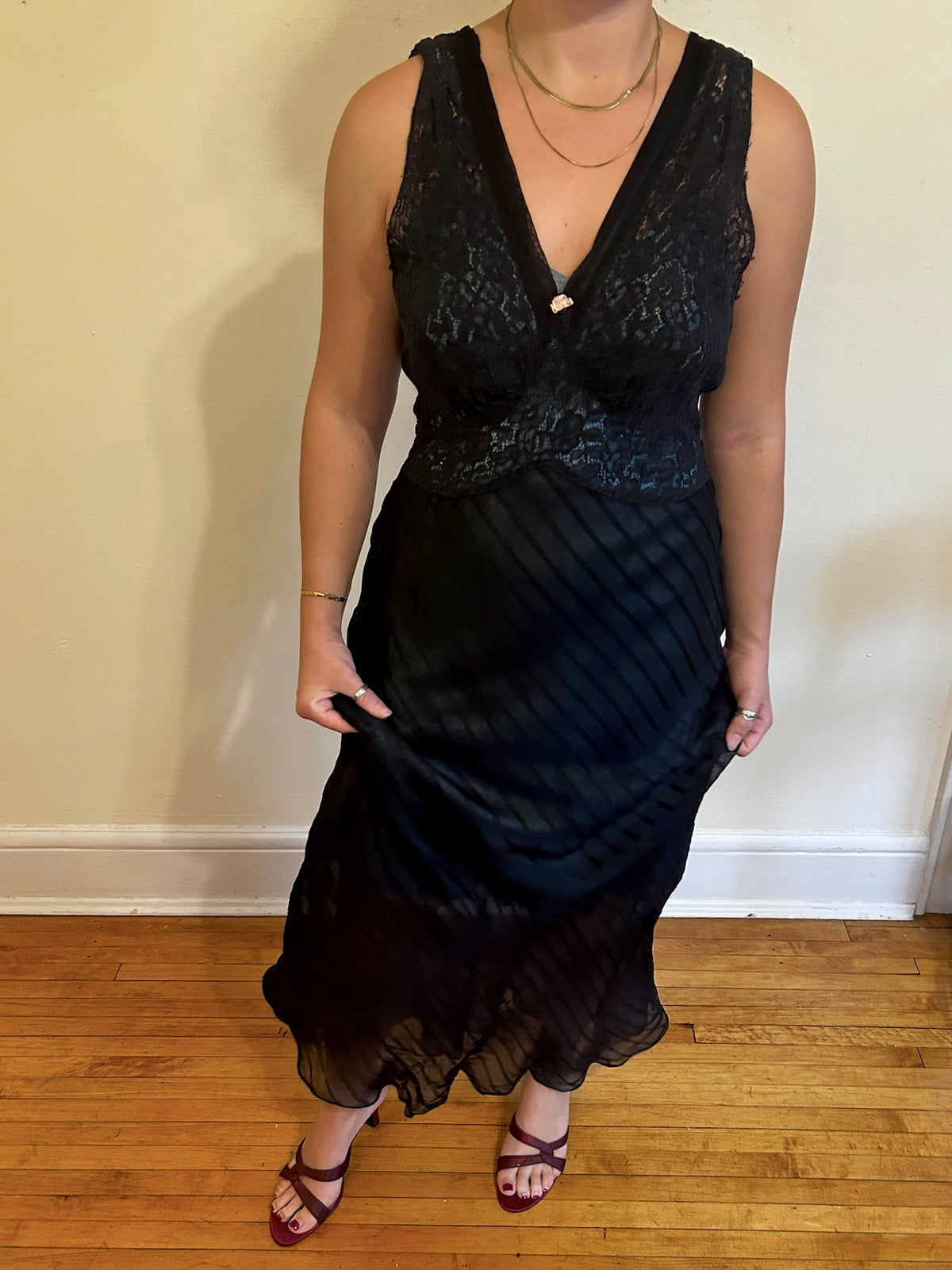 1940s STRIPE BIAS CUT SLIP