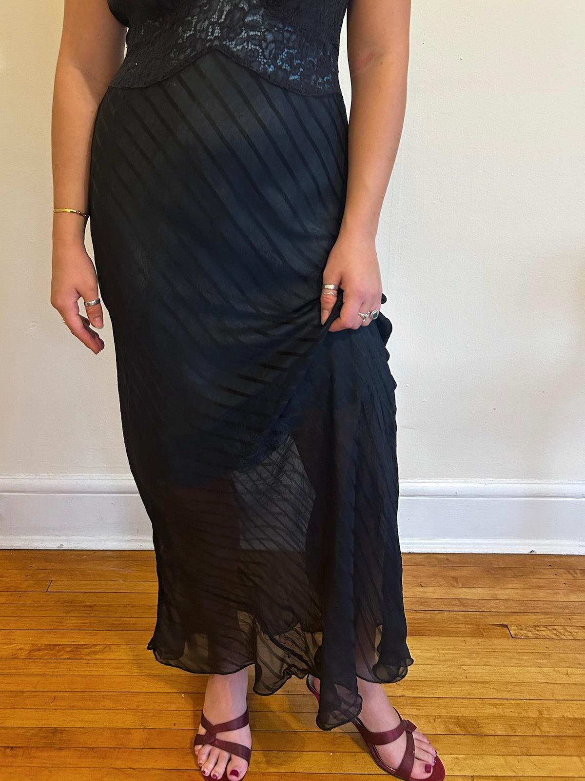 1940s STRIPE BIAS CUT SLIP