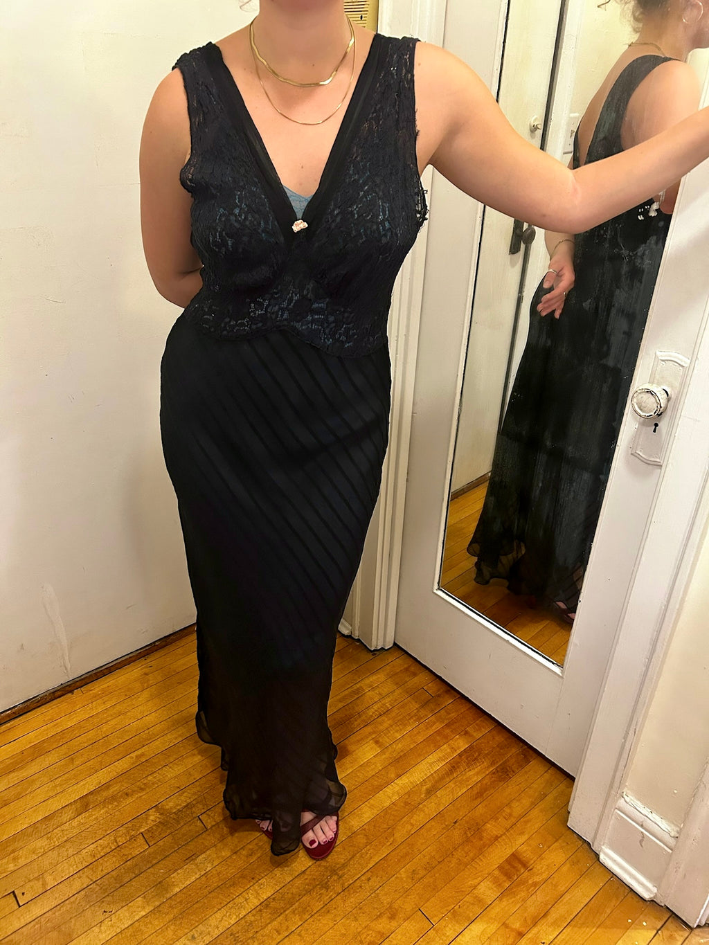 1940s STRIPE BIAS CUT SLIP
