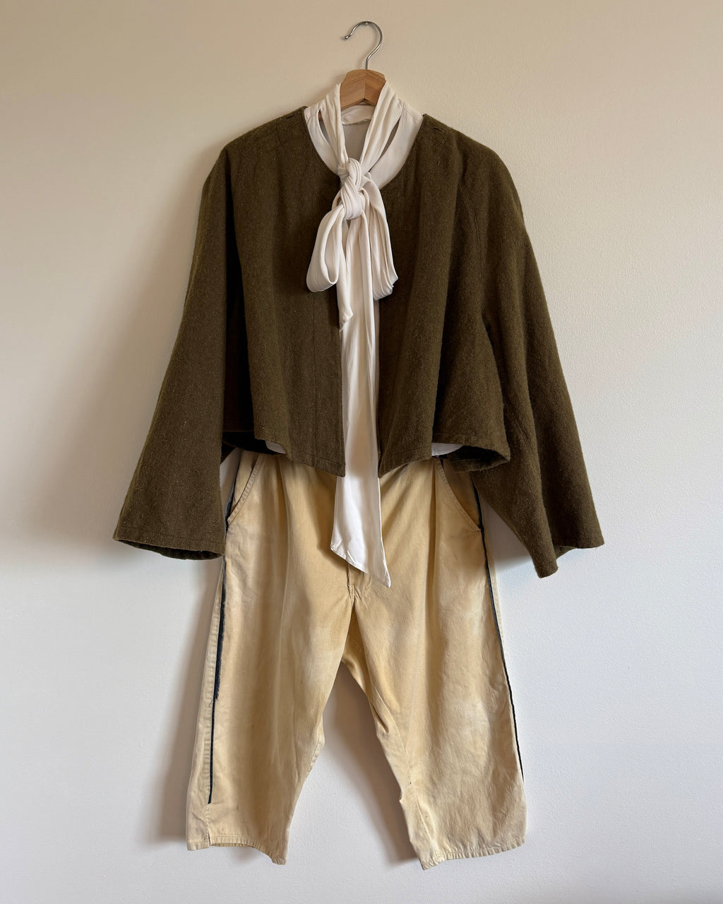 1940s FRENCH CROPPED WOOL LINER JACKET