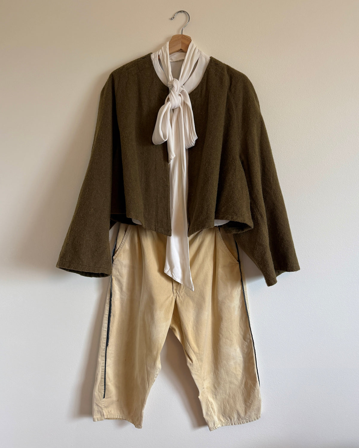 1940s FRENCH CROPPED WOOL LINER JACKET