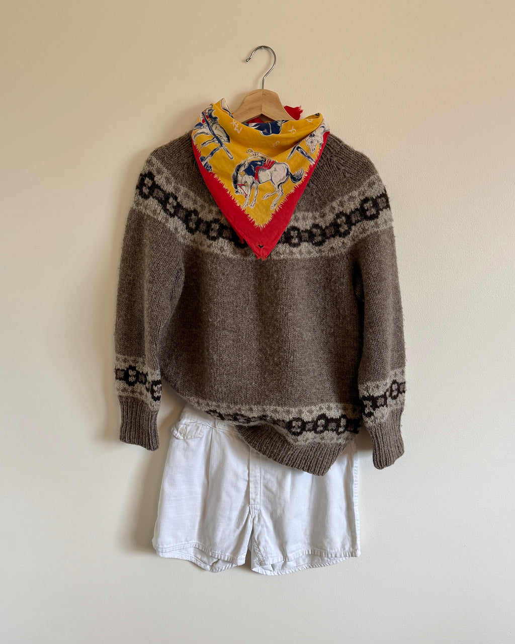 HAND KNIT FAIR ISLE WOOL SWEATER