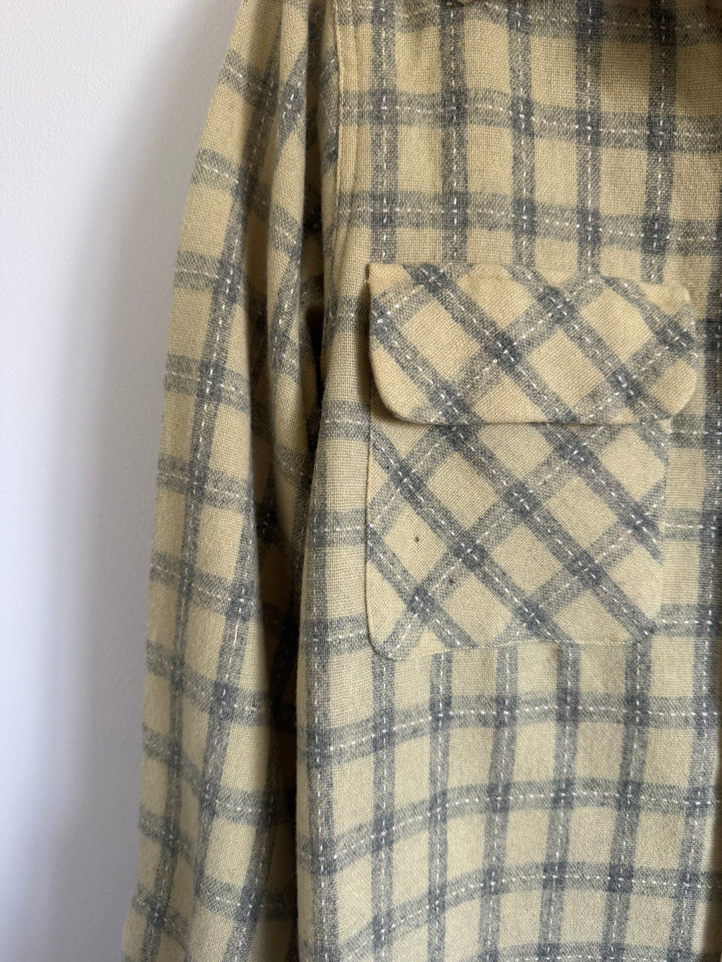 1950s YELLOW CAMP COLLAR WOOL SHIRT