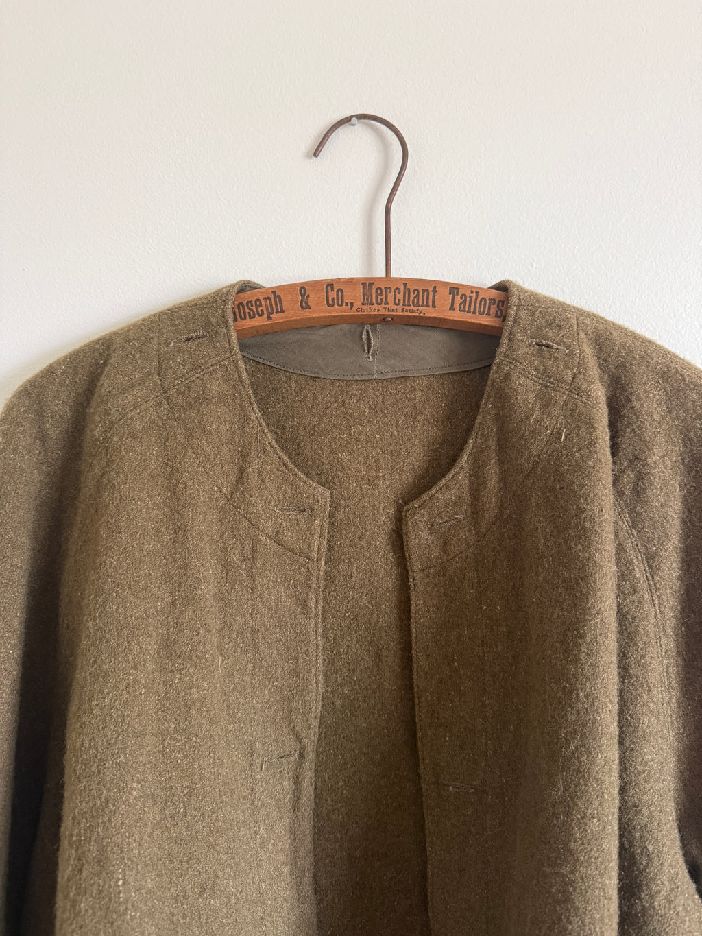 1940s FRENCH CROPPED WOOL LINER JACKET