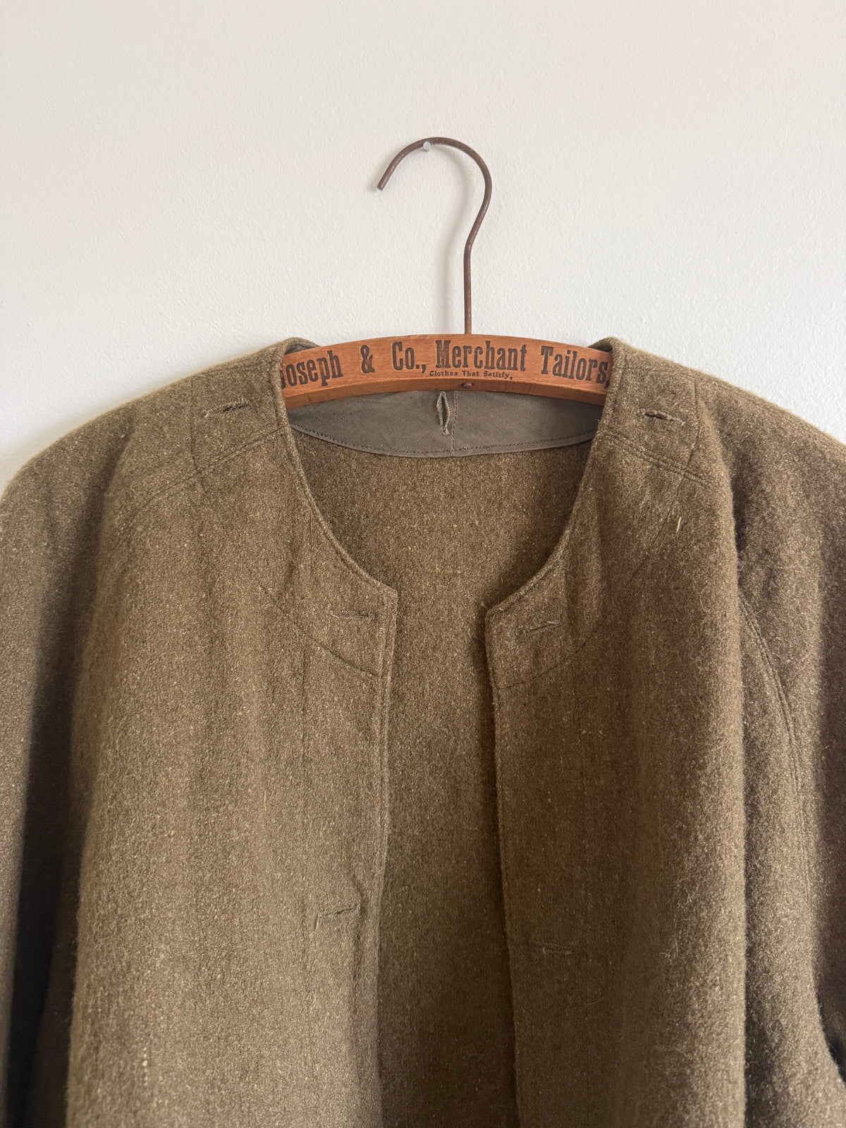 1940s FRENCH CROPPED WOOL LINER JACKET