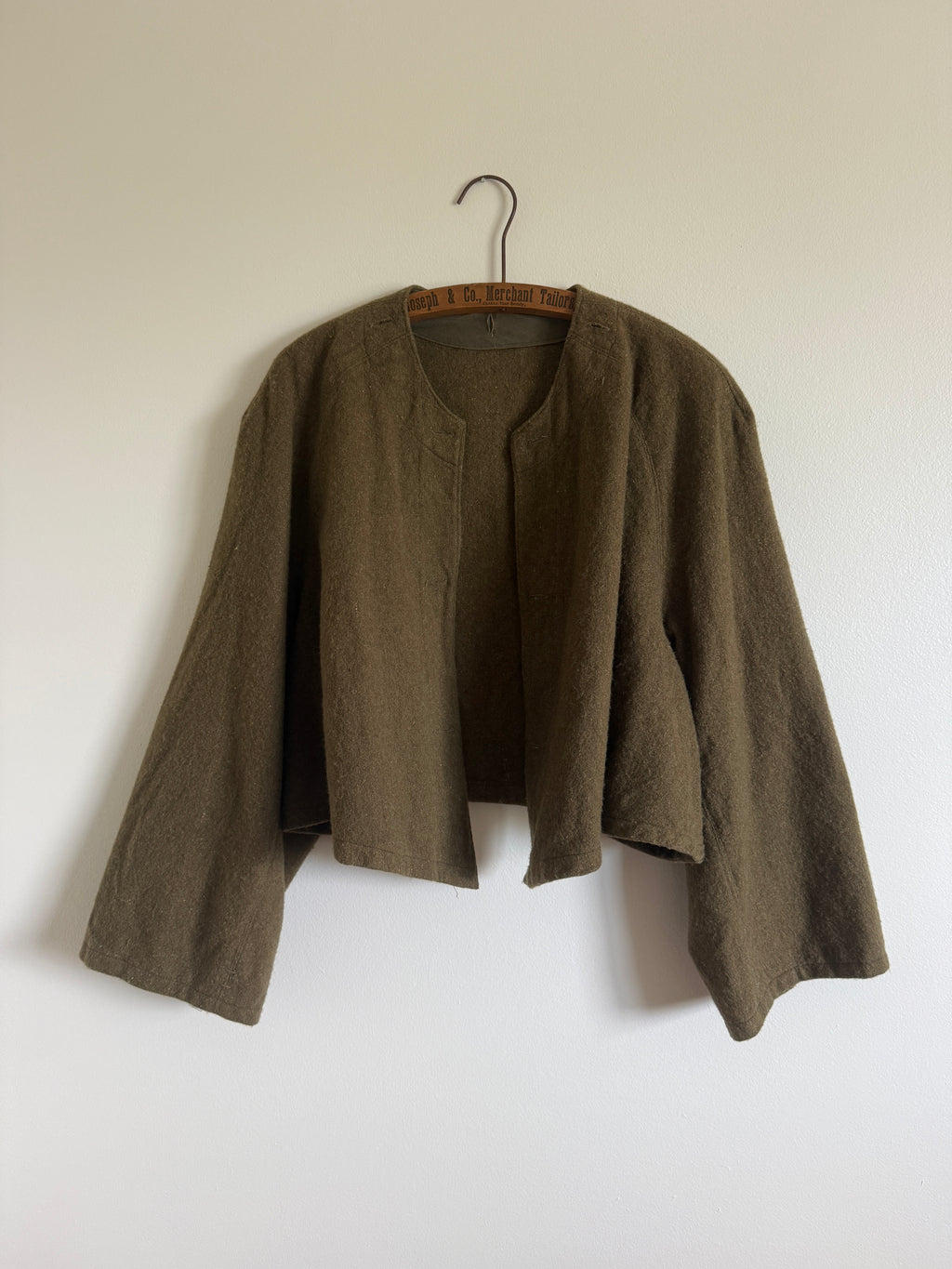 1940s FRENCH CROPPED WOOL LINER JACKET