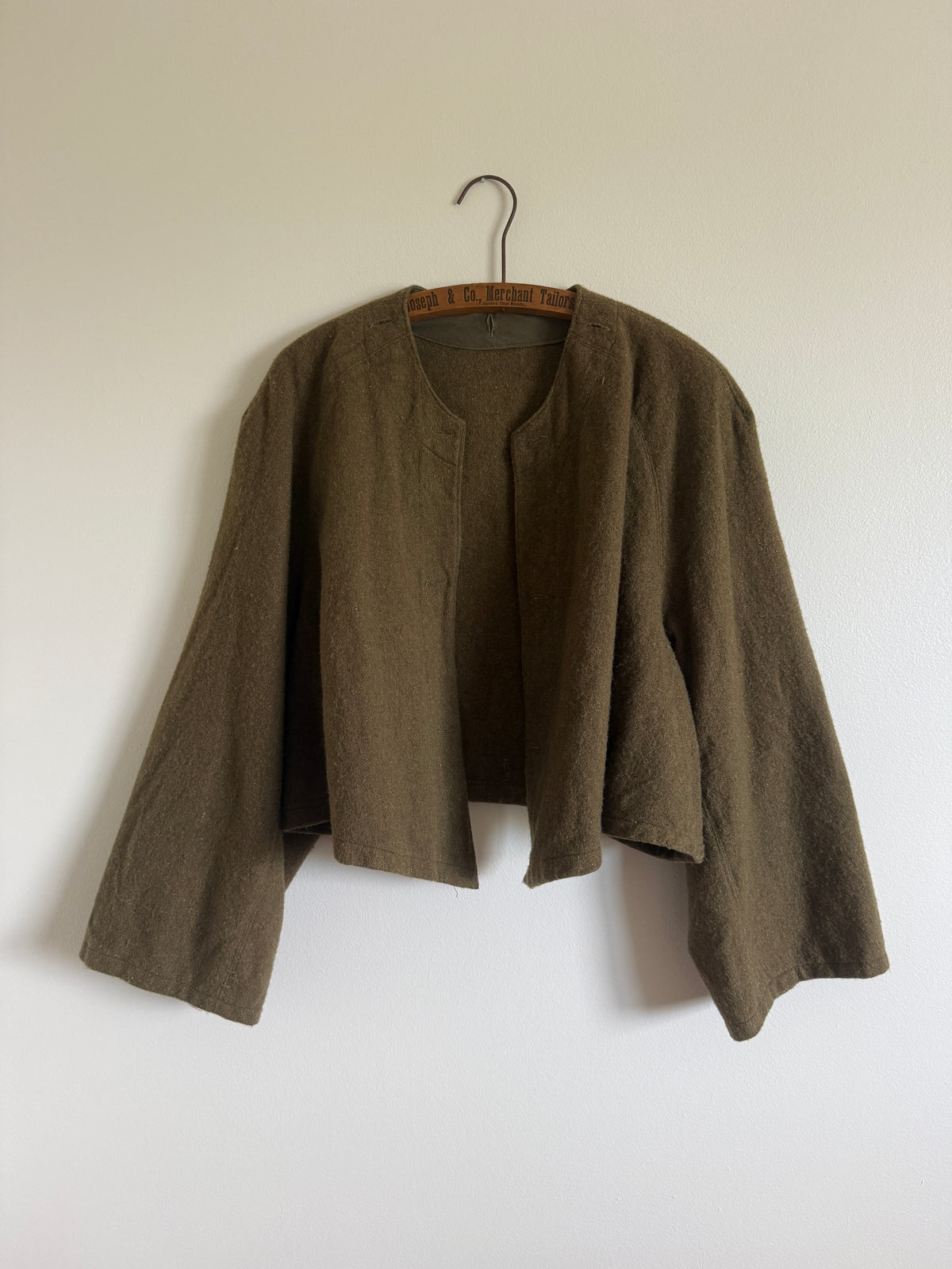 1940s FRENCH CROPPED WOOL LINER JACKET
