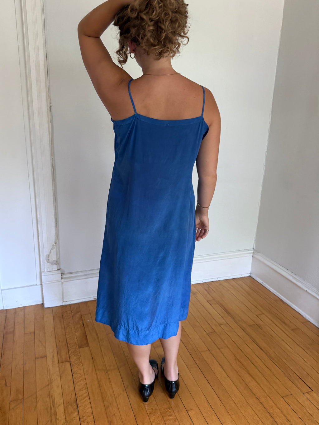 1920s HAND DYED COBALT SLIP
